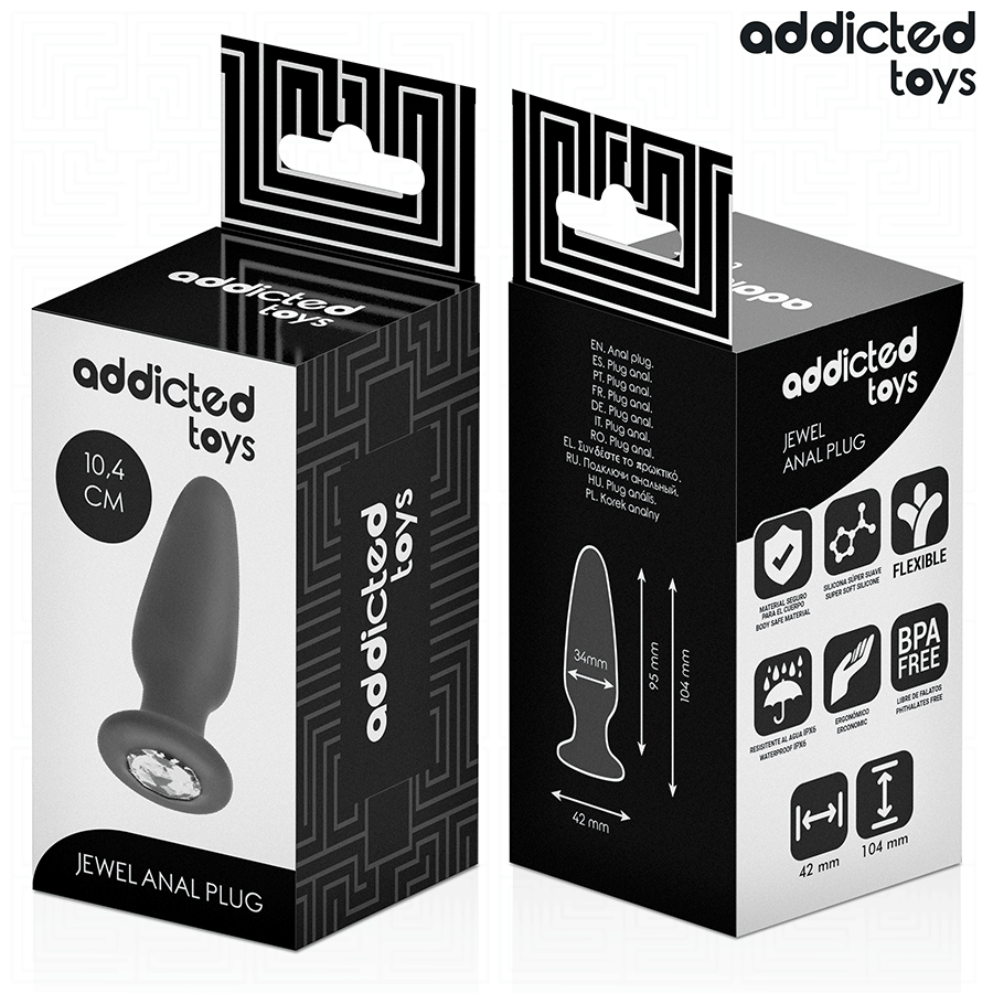 ADDICTED TOYS - PLUG ANAL CON JOYA SILICONA TALLA M 10,4 CM - Imagen 3