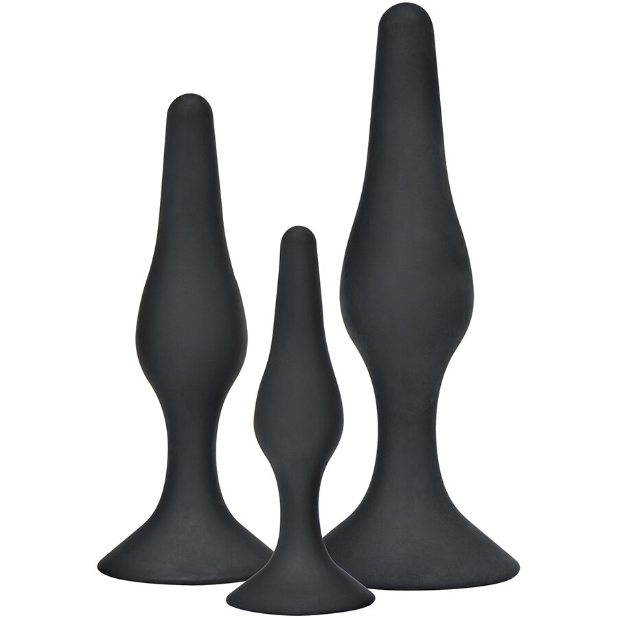 TOYJOY – ANAL PLAY CURVY COMPANIONS PLUG ANAL 3 PIEZAS NEGRO