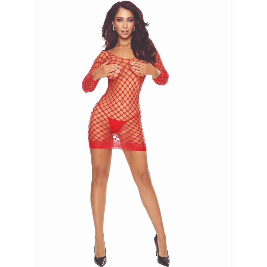PASSION – BS108 BODYSTOCKING REJILLA ROJO