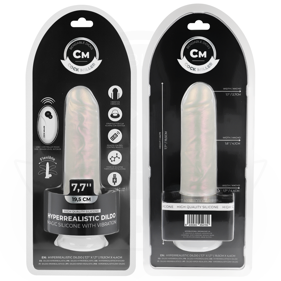 COCK MILLER - DILDO SILICONA 19,5 CM , LUCES Y VIBRACIÓN CON CONTROL REMOTO - Imagen 6