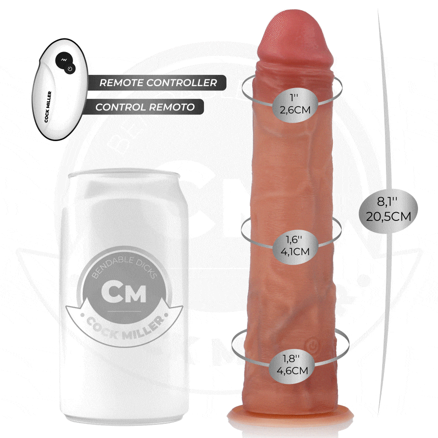 COCK MILLER – DILDO HIPERREALÍSTICO CON VENTOSA Y THRUSTING CON CONTROL REMOTO 20,5 CM