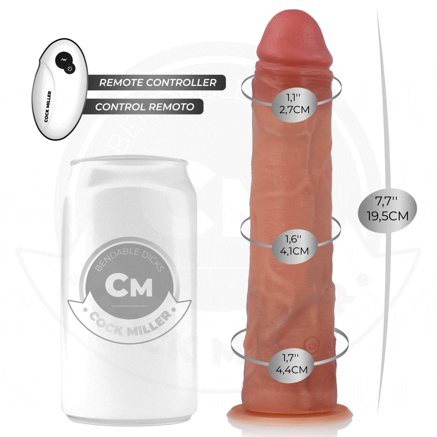 COCK MILLER – DILDO HIPERREALÍSTICO CON VENTOSA Y THRUSTING CON CONTROL REMOTO 19,5 CM