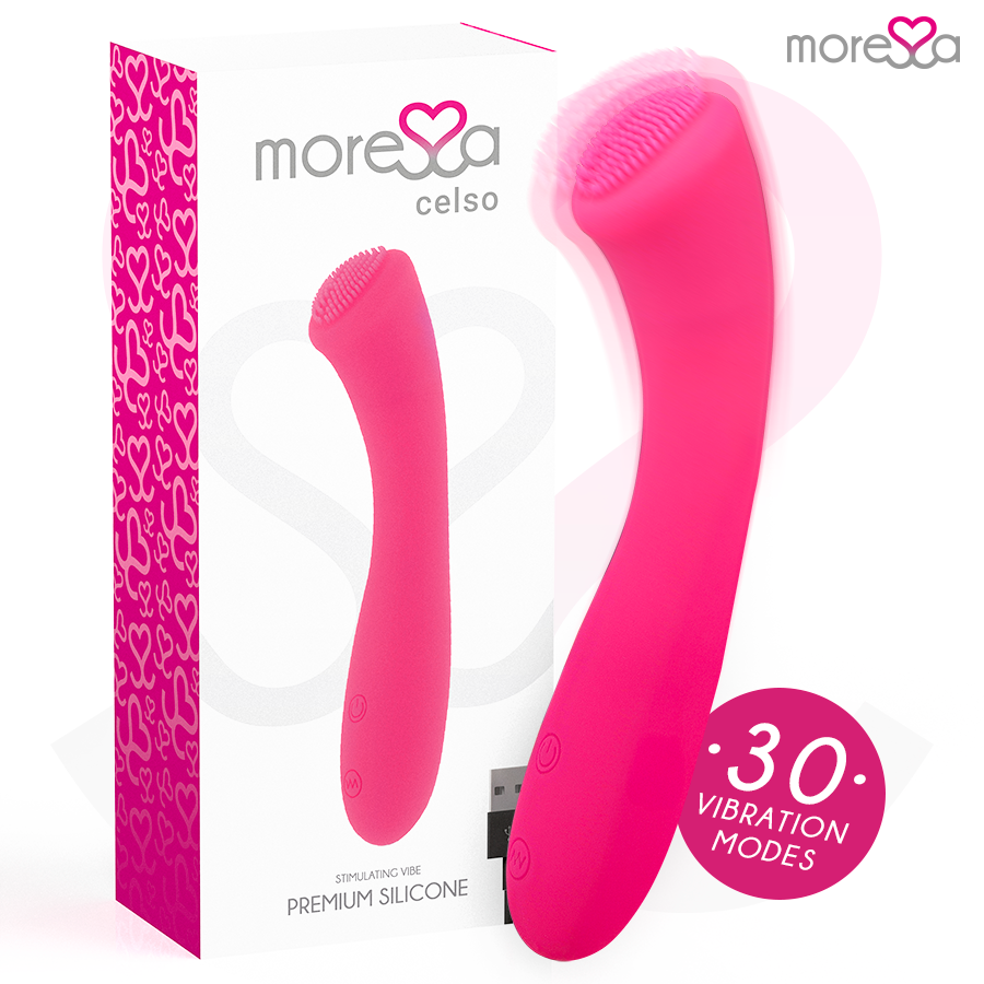 MORESSA – CELSO MASAJEADOR DUO PUNTO G Y SUERO PELVICO PREMIUM SILICONE RECARGABLE