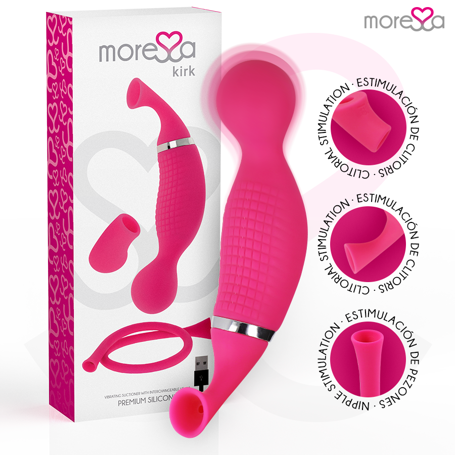 MORESSA – KIRK DUO SUCCIONADOR + MASAJEADOR MULTI PRESTACIONES PREMIUM SILICONE RECARGABLE