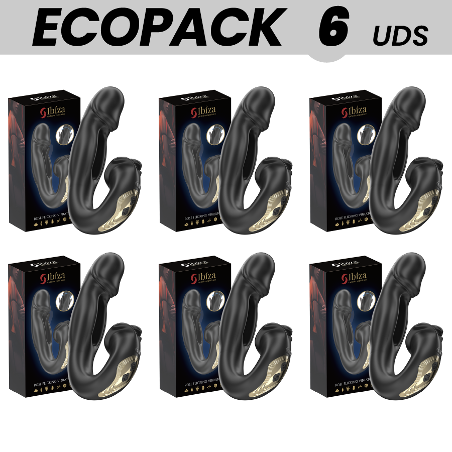 ECOPACKS 6 UDS – IBIZA ROSE VIBRADOR EFECTO OSCILANTE Y ESTIMULADOR CLÍTORIS