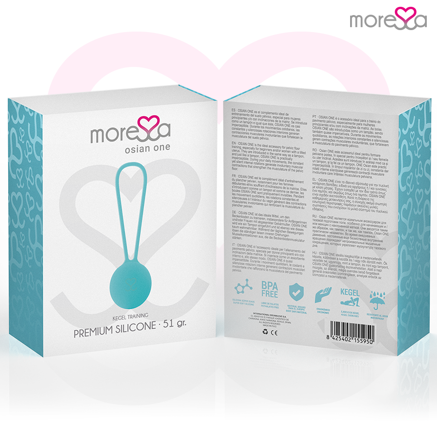 MORESSA - OSIAN ONE ENTRENAMIENTO SUELO PELVICO 51gr PREMIUM SILICONA TURQUESA - Imagen 2