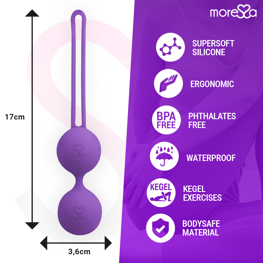 MORESSA - OSIAN THREE ENTRENAMIENTO SUELO PELVICO 85 gr PREMIUM SILICONA LILA - Imagen 3