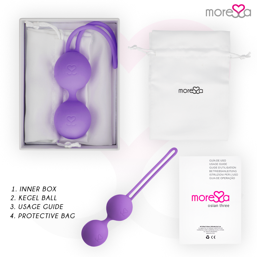 MORESSA - OSIAN THREE ENTRENAMIENTO SUELO PELVICO 85 gr PREMIUM SILICONA LILA - Imagen 4