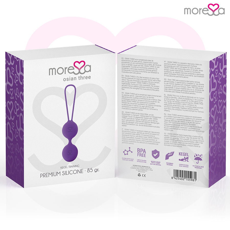 MORESSA - OSIAN THREE ENTRENAMIENTO SUELO PELVICO 85 gr PREMIUM SILICONA LILA - Imagen 7