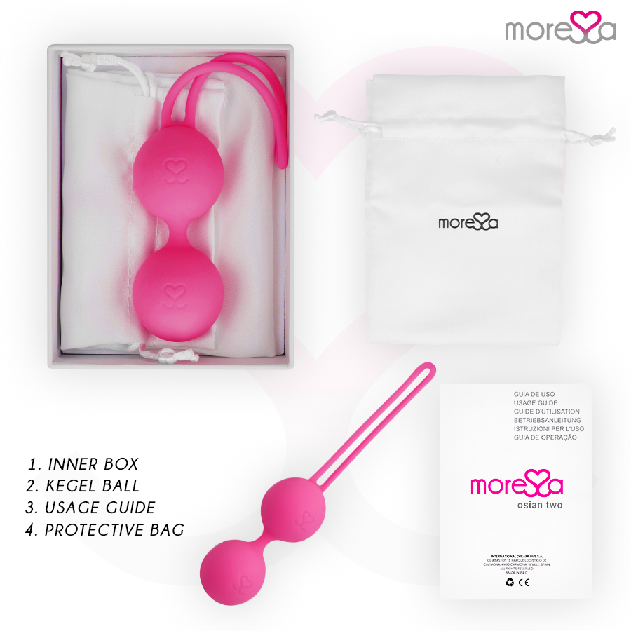 MORESSA - OSIAN TWO ENTRENAMIENTO SUELO PELVICO 101gr PREMIUM SILICONA ROSA - Imagen 6