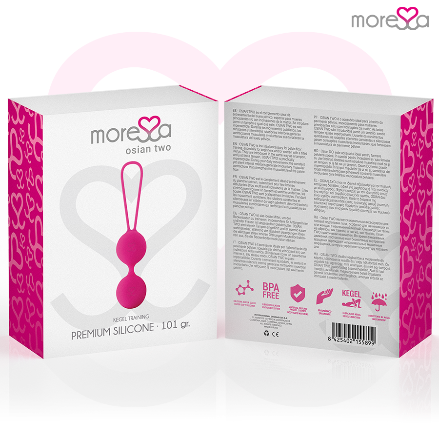 MORESSA - OSIAN TWO ENTRENAMIENTO SUELO PELVICO 101gr PREMIUM SILICONA ROSA - Imagen 7