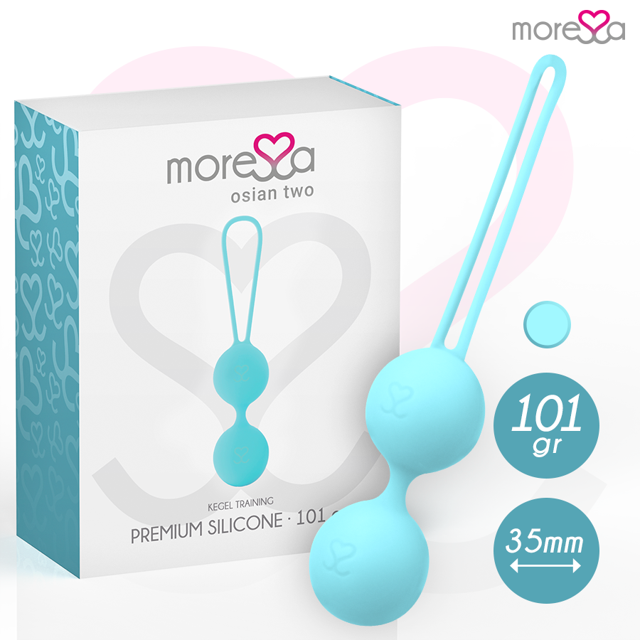 MORESSA – OSIAN TWO ENTRENAMIENTO SUELO PELVICO 101gr PREMIUM SILICONA TURQUESA