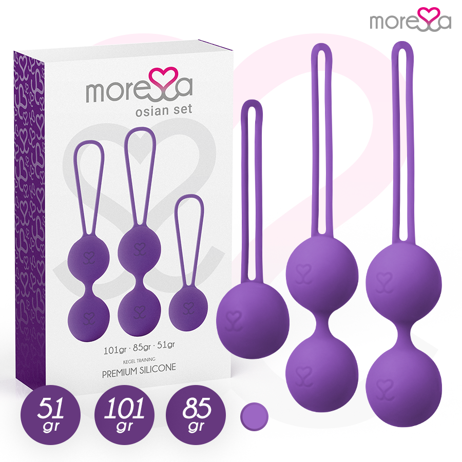 MORESSA – OSIAN SET Osian One; 51 Gr / Osian Two; 101 Gr / Osian Three 85 gr PREMIUM SILICONA LILA