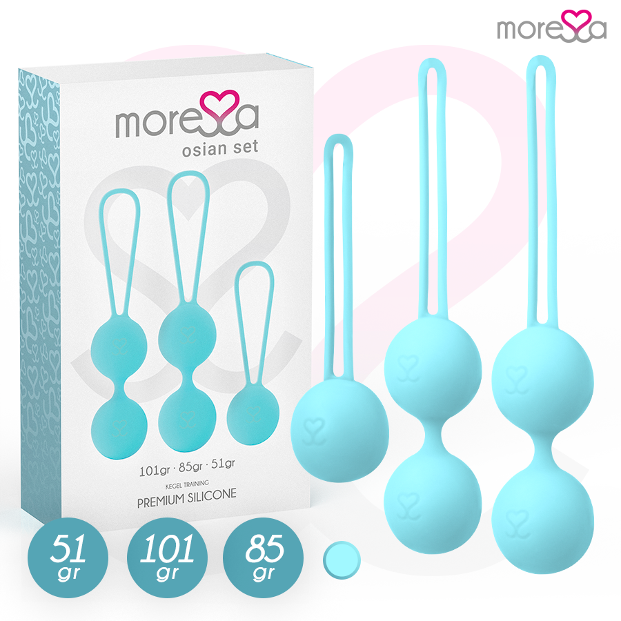 MORESSA – OSIAN SET Osian One; 51 Gr / Osian Two; 101 Gr / Osian Three 85 gr PREMIUM SILICONA TURQUESA
