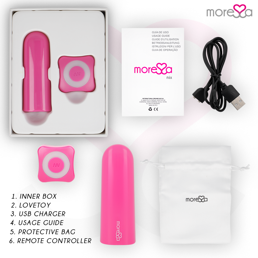 MORESSA - NIX POTENTE VIBRADOR MULTI JUEGOS CONTROL REMOTO ROSA - Imagen 7