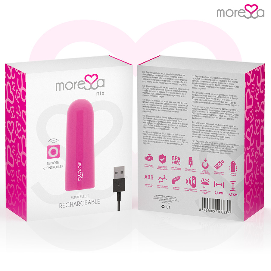 MORESSA - NIX POTENTE VIBRADOR MULTI JUEGOS CONTROL REMOTO ROSA - Imagen 8