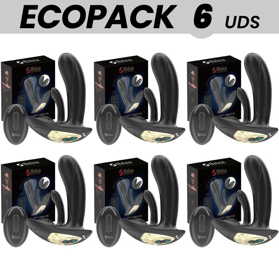 ECOPACKS 6 UDS – IBIZA VIBRADOR WEARABLE CON ESTIMULACIÓN PUNTO-G Y CLÍTORIS CON CONTROL REMOTO