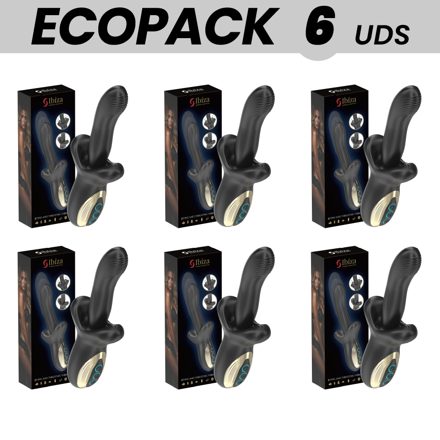 ECOPACKS 6 UDS – IBIZA POTENTE VIBRADOR EFECTO THRUSTING Y BITING