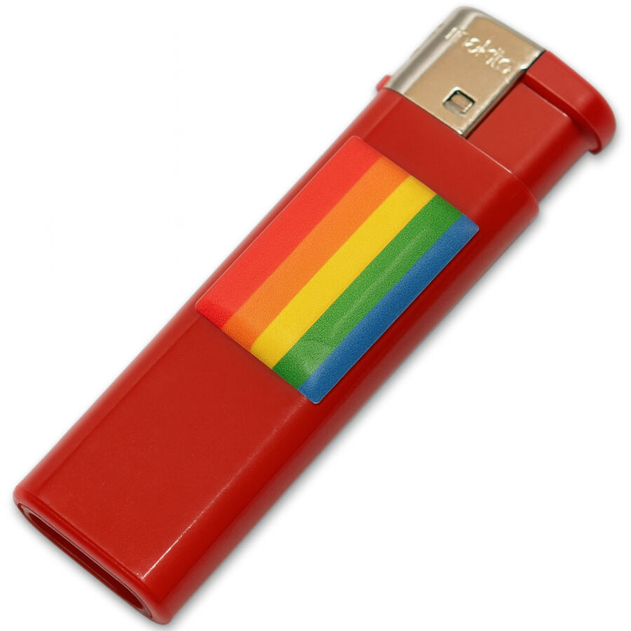 PRIDE – MECHERO ROJO CON BANDERA LGBT