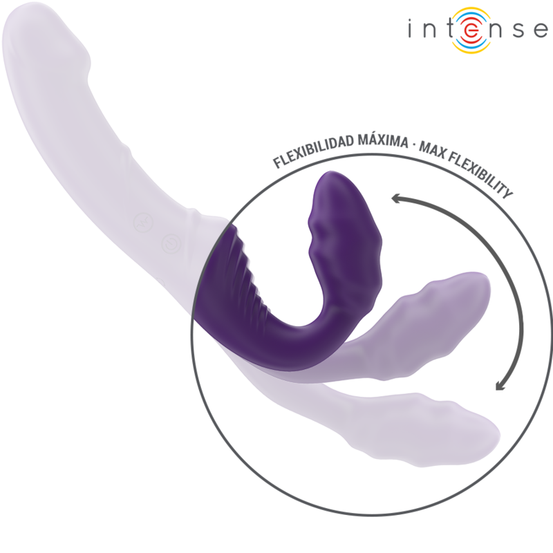 INTENSE - JILL VIBRADOR DOBLE 20 CM VIOLETA CONTROL REMOTO - Imagen 6
