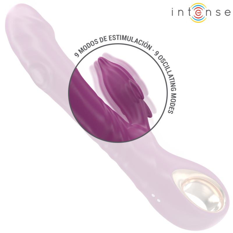 INTENSE - HALLE VIBRADOR MULTIFUNCIÓN CON LENGUA ESTIMULADORA EN FORMA DE DELFÍN MORADO - Imagen 6