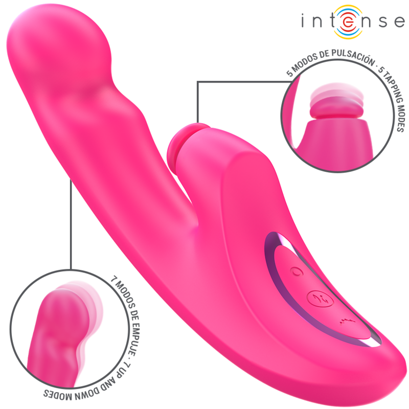 INTENSE - EMI VIBRADOR 13,5 CM MULTIFUNCIÓN 3 EN 1 10 VIBRACIONES ROSA - Imagen 2