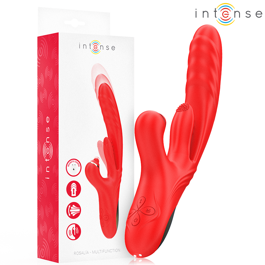 INTENSE – ROSALIA VIBRADOR MULTIFUNCIÓN 3 EN 1 ROJO