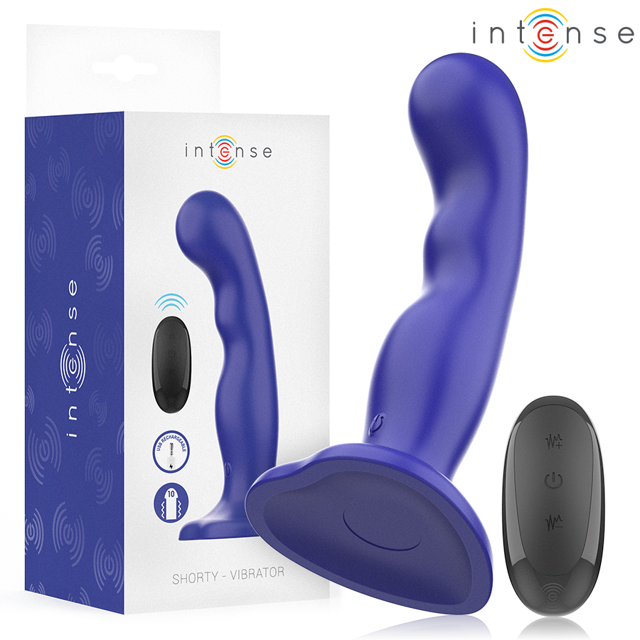 INTENSE – SHORTY VIBRADOR CON VENTOSA AZUL CONTROL REMOTO