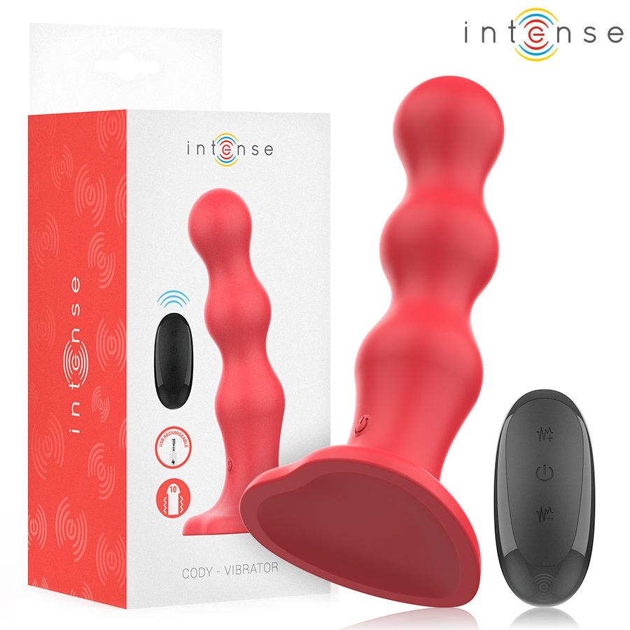 INTENSE – CODY VIBRADOR CON VENTOSA ROJO CONTROL REMOTO