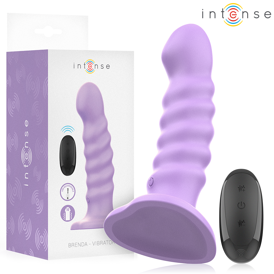 INTENSE – BRENDA VIBRADOR TALLA M DISEÑO EN ESPIRAL 10 VIBRACIONES MORADO CONTROL REMOTO