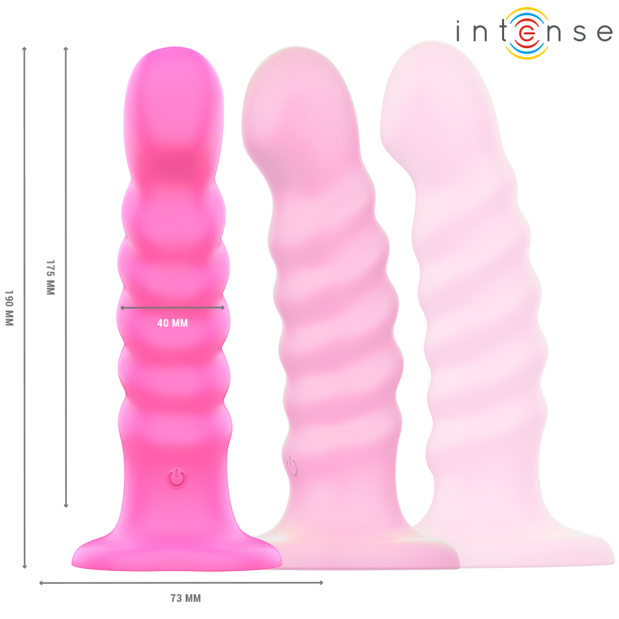 INTENSE - CINDY VIBRADOR TALLA L DISEÑO EN ESPIRAL 10 VIBRACIONES ROSA CONTROL REMOTO - Imagen 3