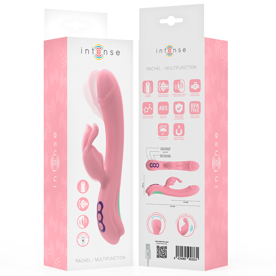 INTENSE - RACHEL VIBRADOR RABBIT 5 VIBRACIONES ROSA - Imagen 9