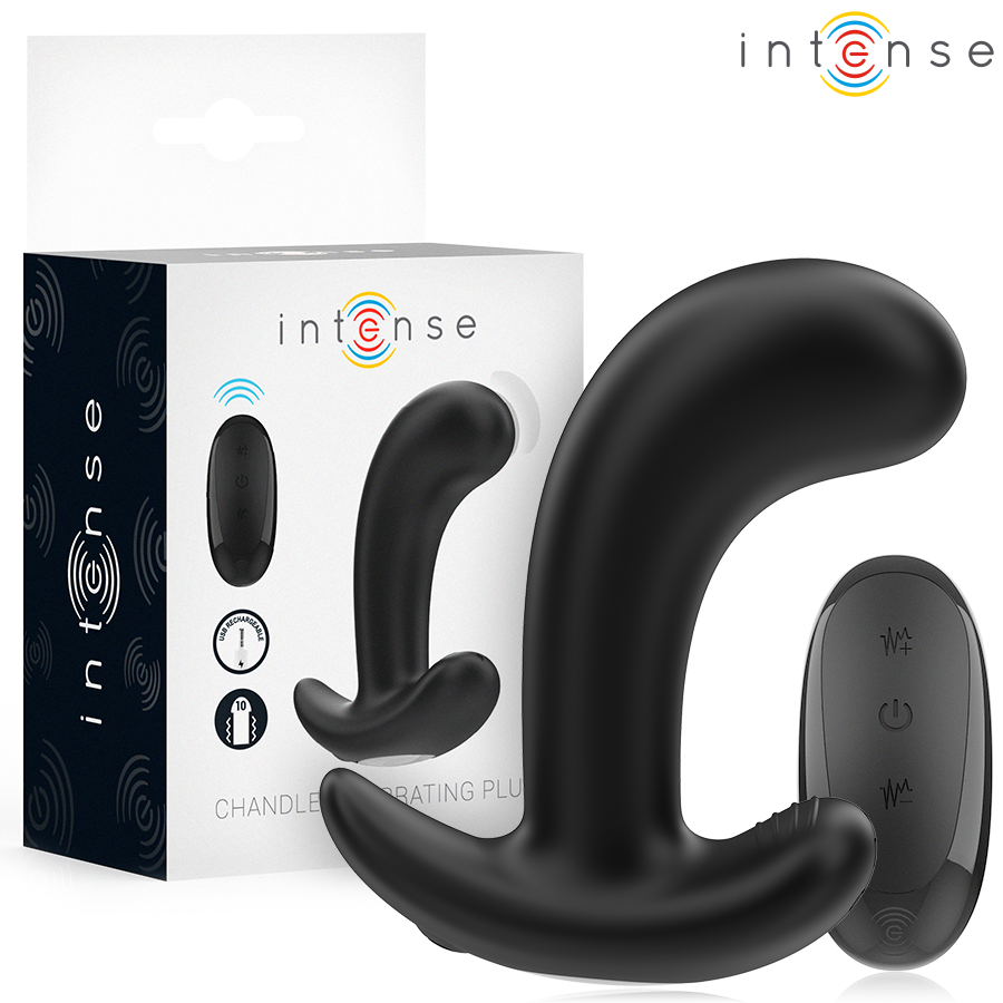 INTENSE – CHANDLER PLUG ANAL 10 VIBRACIONES NEGRO CONTROL REMOTO