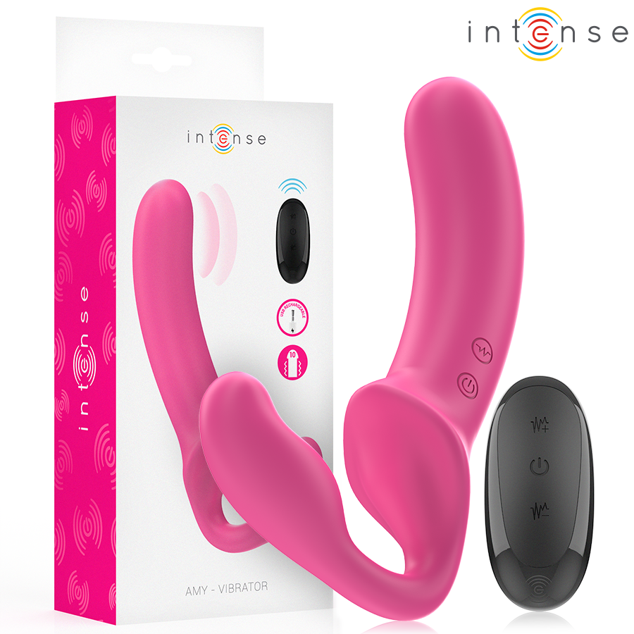 INTENSE – AMY VIBRADOR DOBLE 20 CM ROSA CONTROL REMOTO