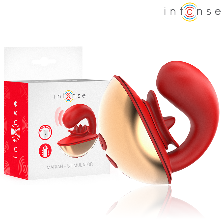 INTENSE – MARIAH VIBRADOR & ESTIMULADOR EN FORMA DE U 10 VIBRACIONES ROJO