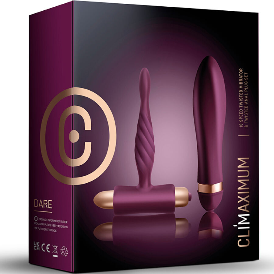 CLIMAXIMUM - DARE KIT VIBRADOR TRENZADO + PLUG ANAL PRINCIPIANTES - Imagen 3