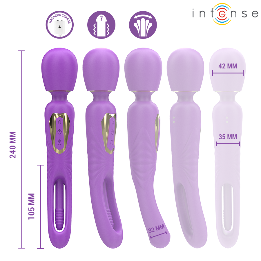 INTENSE - CHRISTY VIBRADOR WAND CON LENGUA GIRATORIA - Imagen 3