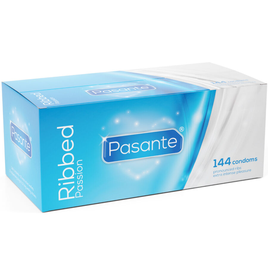PASANTE – RIBBED PASSION PRESERVATIVOS CAJA 144 UNIDADES