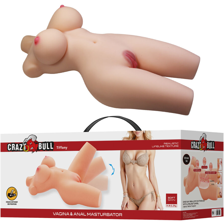 CRAZY BULL – TIFFANY TORSO FEMENINO REALISTA VAGINA Y ANAL 5.5 KG