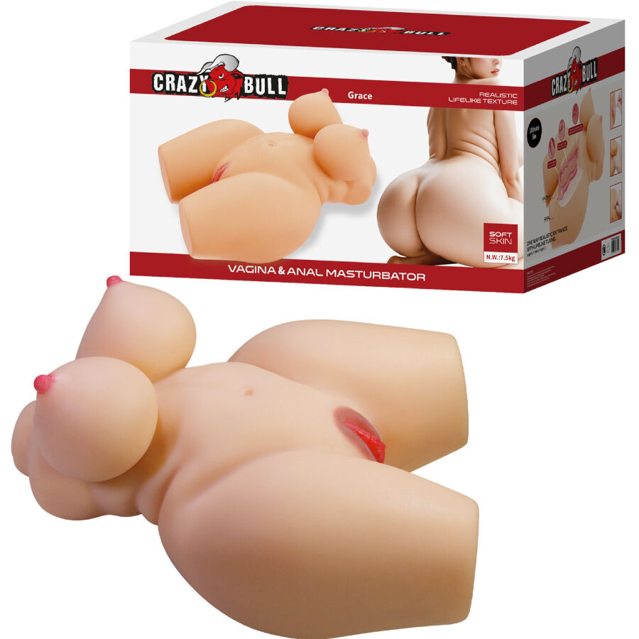 CRAZY BULL – GRACE TORSO FEMENINO REALISTA VAGINA Y ANAL 7.5 KG