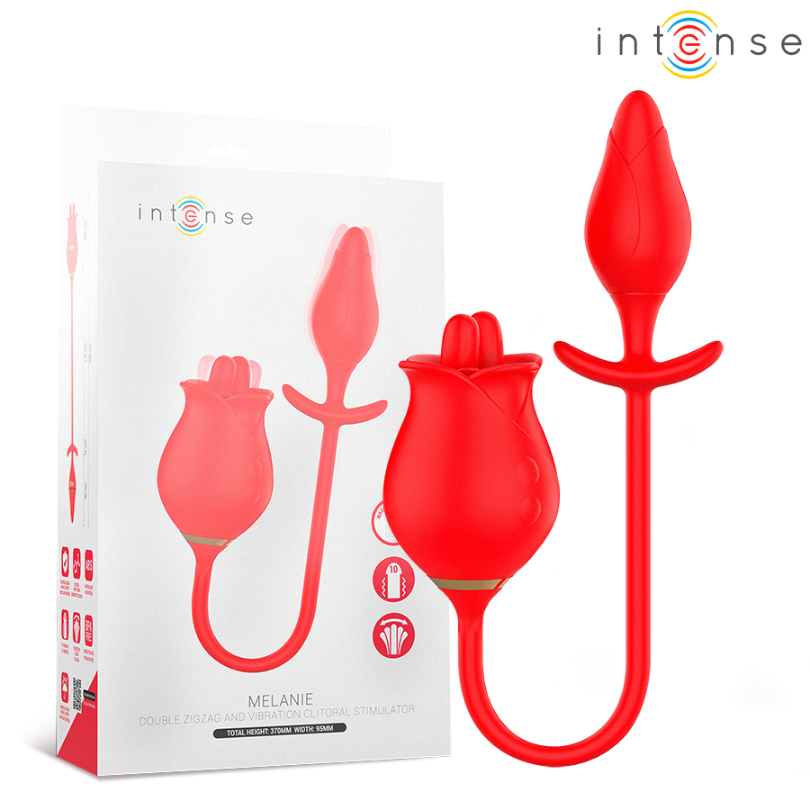 INTENSE – MELANIE DOBLE ESTIMULADOR CLÍTORIS CON LENGUA ZIGZAG