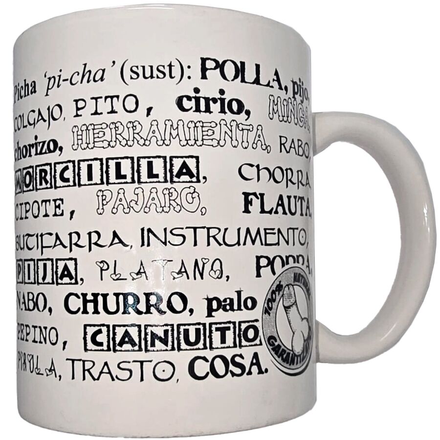 DIABLO PICANTE – TAZA BLANCA DE SINÓNIMOS PENE 370 ML