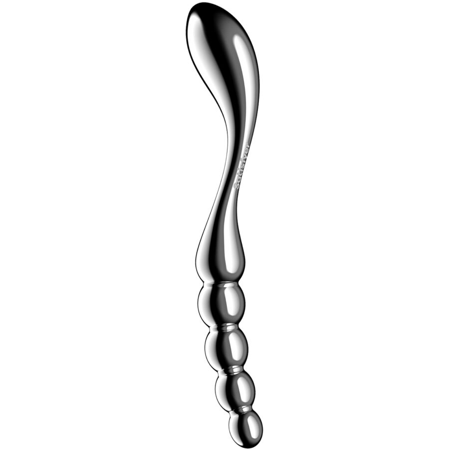 SATISFYER – STAR FORCE 1 DILDO ACERO INOXIDABLE DOBLE USO