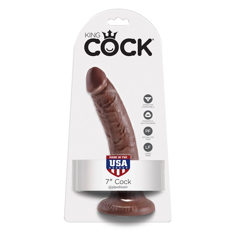 KING COCK - 7 PENE COLOR CHOCOLATE 17.8 CM - Imagen 5