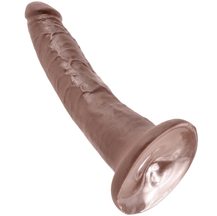 KING COCK - 7 PENE COLOR CHOCOLATE 17.8 CM - Imagen 2