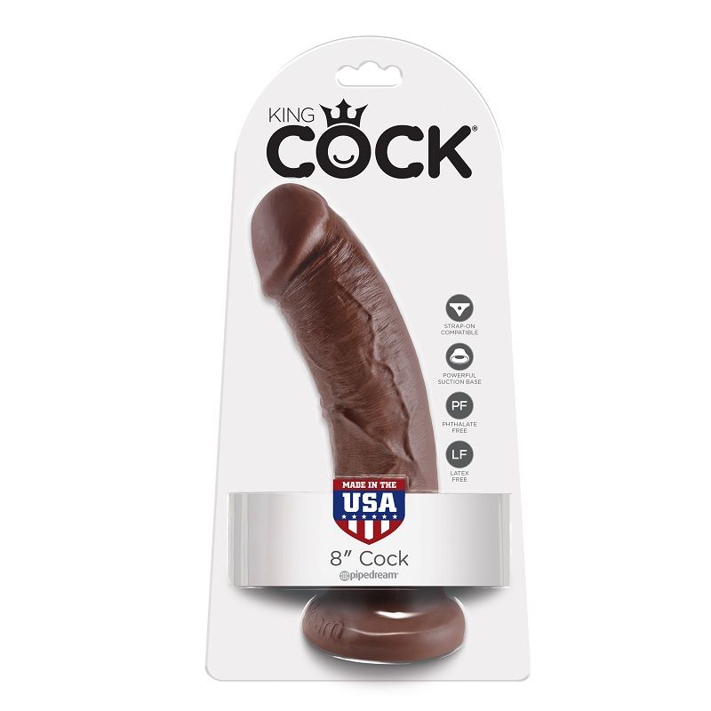 KING COCK - 8 PENE MARRÓN 20.3 CM - Imagen 2