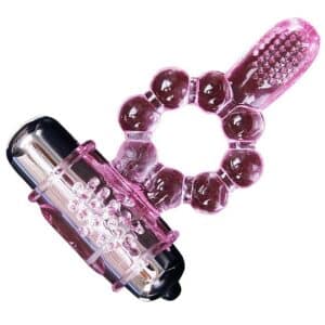 Baile – Anillo Silicona 10 Ritmos Lengua Con Vibración Rosa