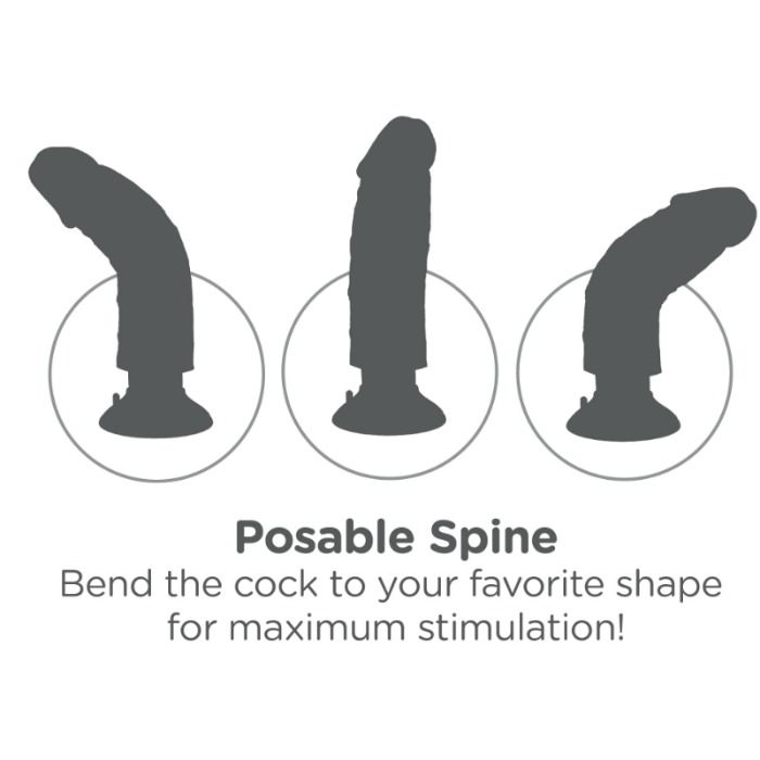 KING COCK - DILDO VIBRADOR 20.32 CM NATURAL - Imagen 7