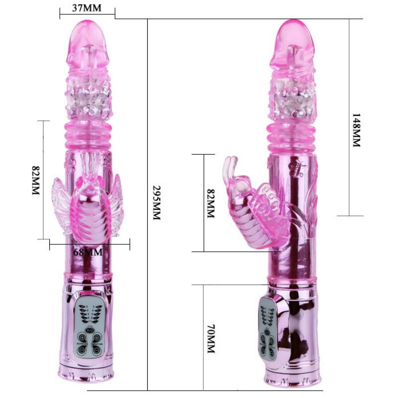 BAILE - VIBRADOR RECARGABLE CON ROTACION Y ESTIMULADOR THROBBING BUTTERF - Imagen 7