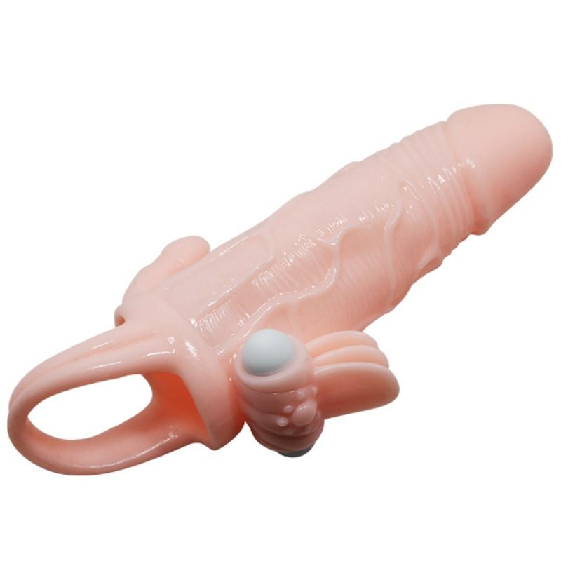 BAILE - BRAVE MAN FUNDA PENE ANAL Y CLITORIS VIBRADOR 16.5 CM NATURAL - Imagen 6